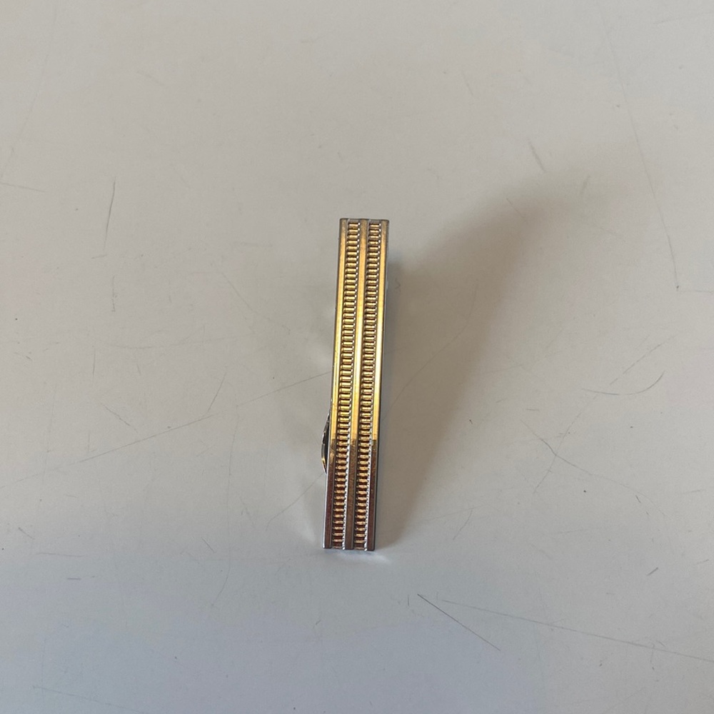 Vintage Hickok USA Silver Colored Tie Clip Bar